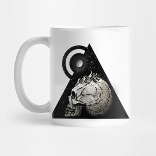 Fantasy landscape: skull, moon and the mountains Mug